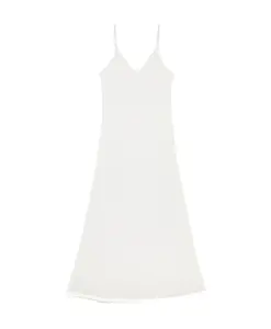 Белое хлопковое длинное платье с логотипом Mm6 Maison Margiela, белый