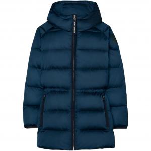 Tory Burch Пуховая куртка женская, темно-синяя, с капюшоном