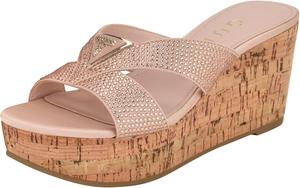 GUESS womens Lonaa, Light Pink Satin Rhinestone 680