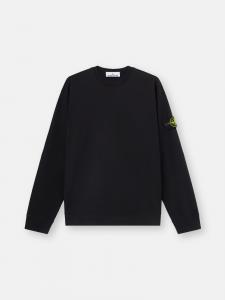 Толстовка прямого кроя с круглым вырезом Stone Island 6100075 HEAVY COTTON JERSEY, черный