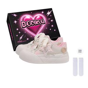 Boldi Kuki Женские лоу-топ скейтборд кроссовки розовые (эксклюзивная коробка+носки), цвет Pink (Exclusive Box+Socks)