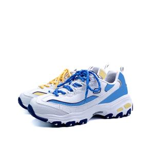 Skechers D'lites 1.0 Soothing Blue Lime устойчивые к истиранию низкие массивные кроссовки женские синий желтый