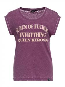Футболка Queen Kerosin Королева всего трахающегося сливового цвета Queen Kerosin