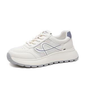 Низкие повседневные туфли, увеличивающие рост, женские King Jinmai, Beige Blue