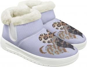 Quxjehoe Женские зимние снегоступы с теплой пушистой подкладкой, удобные ботинки, противоскользящие, водонепроницаемые, для улицы, с белой подошвой, размеры 6-13,5