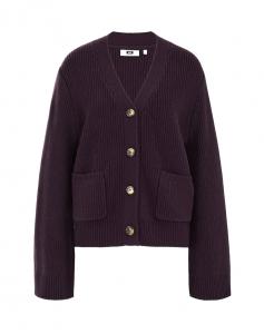 Вязаный кардиган WE Studio, баклажановый