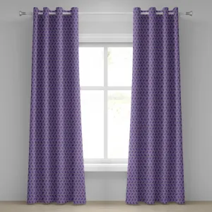 Штора на люверсах ABAKUHAUS Баклажаны, аппетитные баклажаны в порядке, симметричная веганская еда, полезные свежие ингредиенты, декоративные двухпанельные шторы, 280 см x 245 см, фиолетовый Abakuhaus