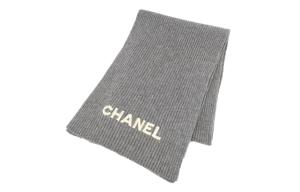 CHANEL Вязаный шарф унисекс серый, Gray