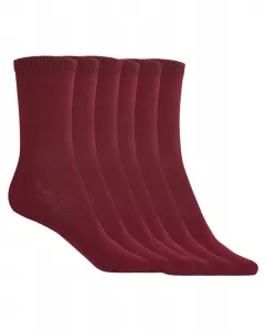 Набор из 6 пар однотонных хлопковых носков Basix Punto Blanco, цвет Granate