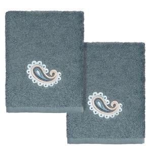 Linum Home Textiles Турецкий хлопок Mackenzie Набор украшенных мочалок из 2 предметов, цвет Teal