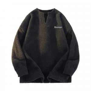 Свитер Unisex V-образный вырез Moderate HUANQIU, черный