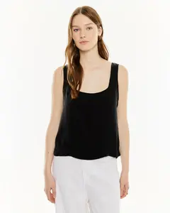 Женский топ на бретелях из купро System Action, черный