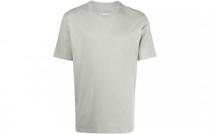 Maison Margiela Мужские футболки серые и белые с круглым вырезом, прямого кроя