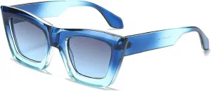 Модные солнцезащитные очки «кошачий глаз» для женщин и мужчин, ретро-очки с большим градиентом, винтажные женские солнцезащитные очки 6254 Melrose, Blue