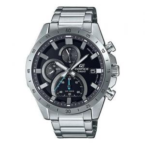 Часы CASIO EDIFICE Stainless Steel Strap Mens BlackSilver Analog, черный
