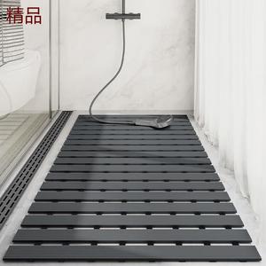 Dajiang Ковер 61x90 см из ПВХ, для ванной комнаты, противоскользящий, с дренажным узором, черный