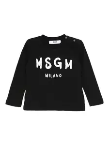 Футболка с длинными рукавами Msgm Kids, черный
