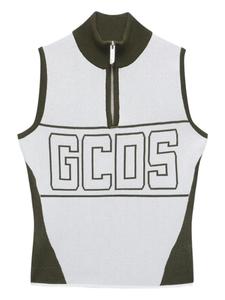 GCDS топ на молнии с логотипом, белый