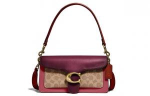 Кожаная плечевая сумка Tabby Dionysus среднего размера для женщин, коричнево-красная COACH