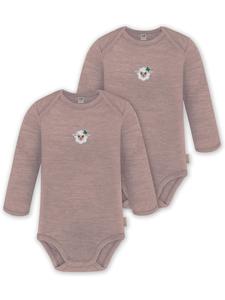 Normani Outdoor Sports Комплект из 2 детских боди из мериносовой шерсти с длинными рукавами, цвет Окленд, розовый