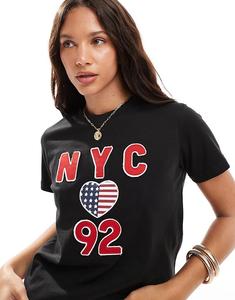 Футболка с графическим принтом Daisy Street NYC 92 черного цвета