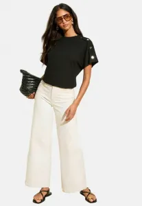 Футболка с коротким рукавом и принтом, украшенная пуговицами Friends Like These, Black