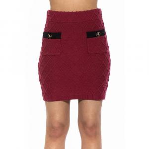 Женская трикотажная мини-юбка ALEXIA ADMOR Bex с контрастным передним карманом и нашивкой, цвет Burgundy