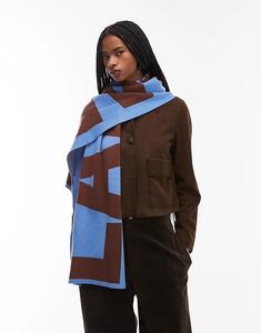 Шарф LAAGAM с логотипом из сливы синего цвета