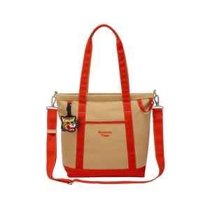 Onitsuka Tiger Хлопковая унисекс сумка бежево-оранжево-желтая, Beige & Orange & Yellow