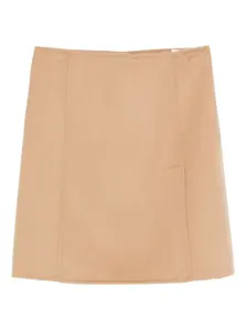 Шерстяная юбка с разрезом сбоку P.A.R.O.S.H., нейтральный