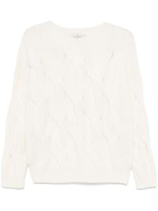 Свитер фактурной вязки Bruno Manetti, белый