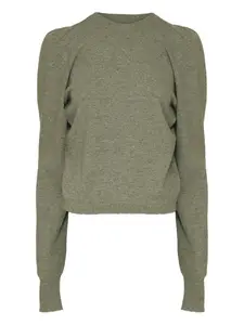 Шерстяной джемпер с объемными плечами MAISON MARGIELA, зеленый