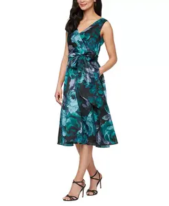 Женское платье миди Ёрю без рукавов с принтом Alex Evenings, синий