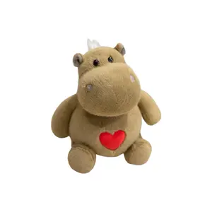 Плюшевая игрушка мультяшный бегемотик, высота 25см/35см KUMAOYA, хаки