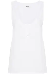 Полупрозрачный топ без рукавов Saint Laurent, белый
