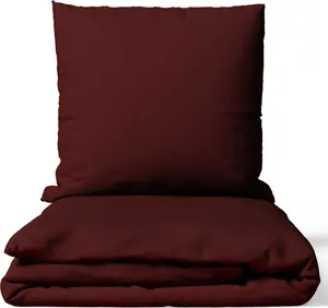 Комплект постельного белья 155x220 см, хлопок, сатин, дамаск, бордовый, полосатый, премиум, с застежкой-молнией, 4 предмета leonado vicenti