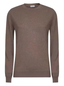 Кашемировый свитер с круглым вырезом Brunello Cucinelli, коричневый