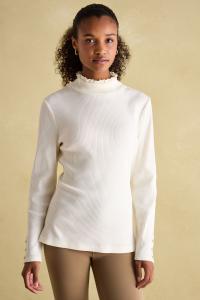 Трикотажный топ Amy с длинными рукавами и высоким воротом Joules, бежевый