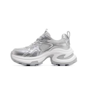 Низкие массивные кроссовки женские C°BANNER, серебряный (Fleece-Lined)