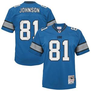 Детская реплика джерси Calvin Johnson Detroit Lions синего цвета Mitchell & Ness