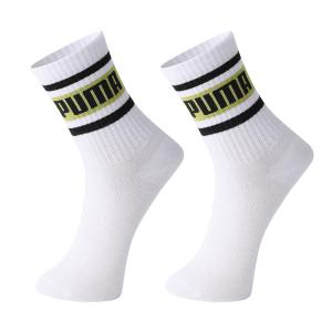 PUMA Носочки до колена Unisex белые и желтые