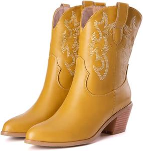 Классические белые женские ковбойские сапоги MRKEWUNEY с остроконечным носком