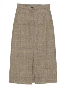 Юбка миди Ostuni в клетку на пуговицах Antonelli, черный