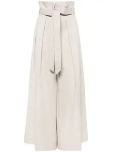 Брюки широкого кроя со складками Moschino, нейтральный