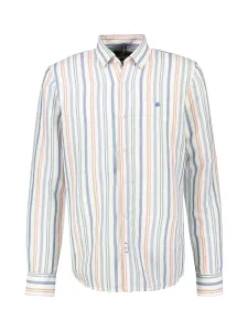 Рубашка LERROS с длинными рукавами "Рубашка в полоску LERROS в пастельных тонах, смесь льна и хлопка", синий