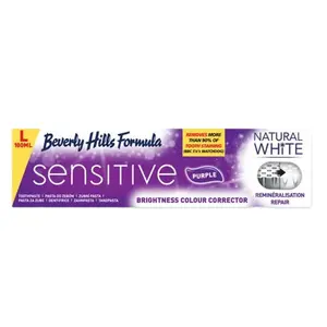 Beverly Hills, Natural White Sensitive Purple Toothpaste, отбеливающая зубная паста для гиперчувствительных зубов, 100 мл