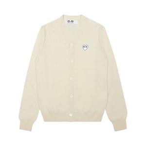 Comme des Garçons PLAY Тканый кардиган с V-образным вырезом, цвет Off-White