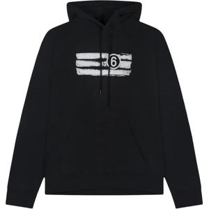 Худи с завязками и цифровым принтом MM6 Maison Margiela, черный