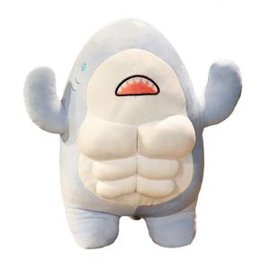 Плюшевая кукла Muscle Shark Abs, Quirky Doll высотой 45см/60см Tak Bebe, синий