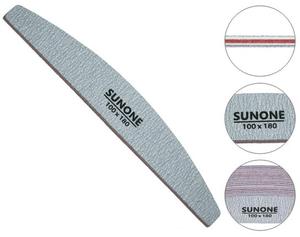 Пилочки для ногтей 10 шт. для маникюра и педикюра лодочка зебра, зернистость 100/180 SUNONE